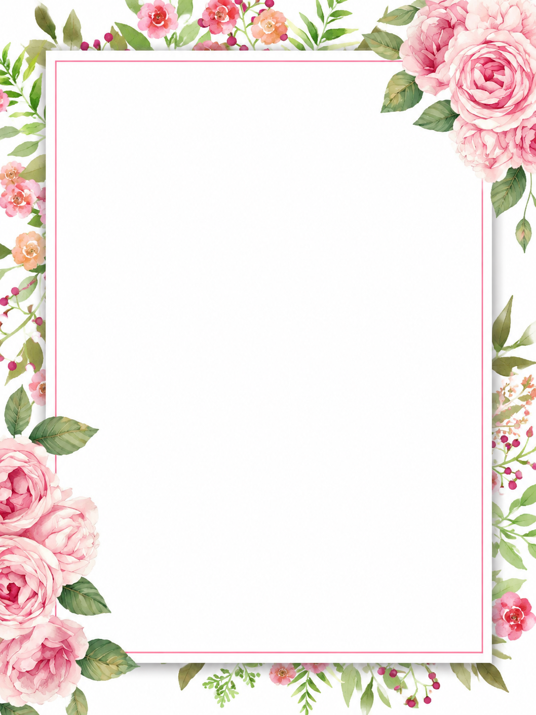 Rosas Rosa Aguarela