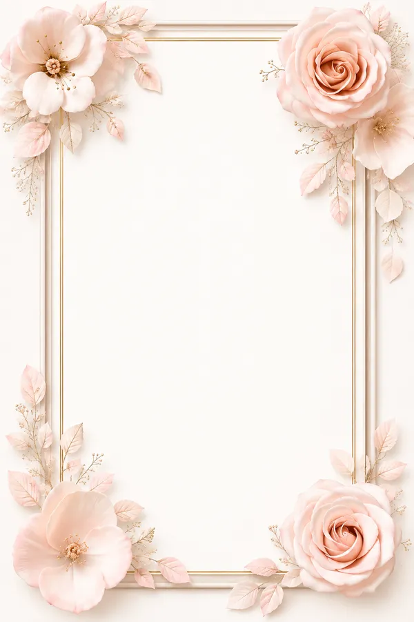 Convite de exemplo no template Blush e Dourado